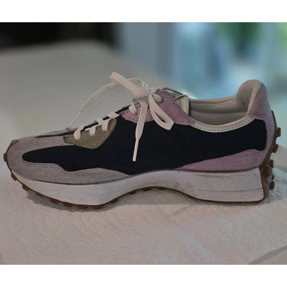 New Balance 327 Navy Grey Lavender Suede Lifestyle Sneakers WS327KA